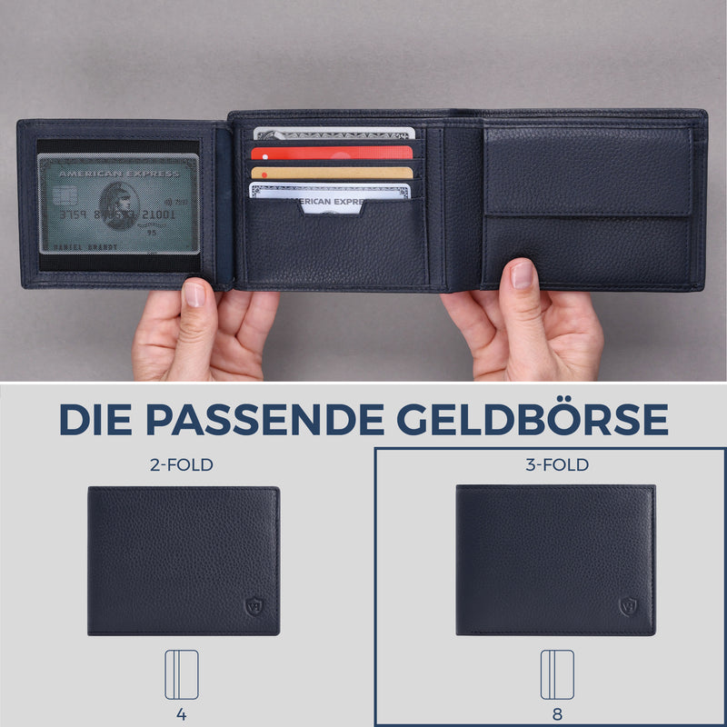 Geldbörse mit RFID-Schutz und 13 Kartenfächer