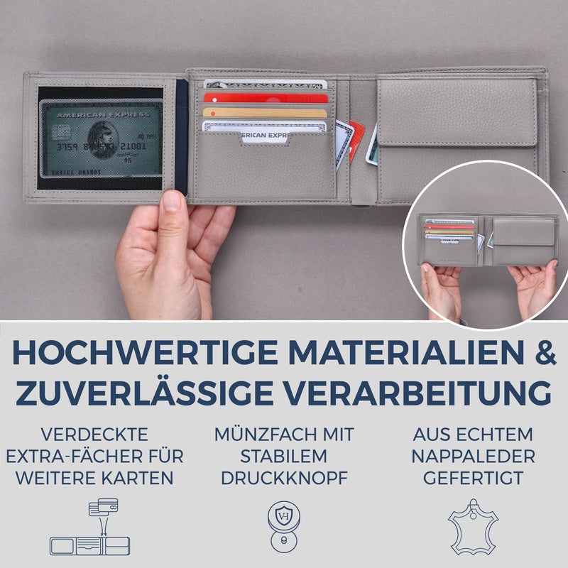 Geldbörse mit RFID-Schutz und 13 Kartenfächer