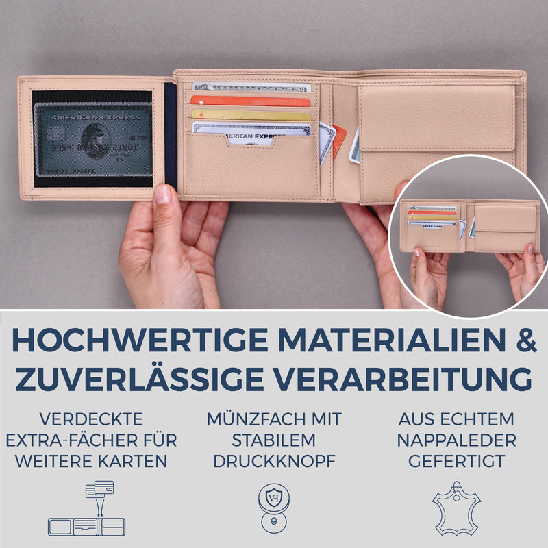 Geldbörse mit RFID-Schutz und 13 Kartenfächer