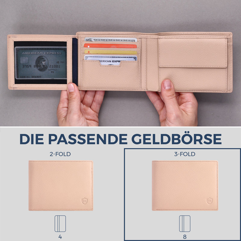 Geldbörse mit RFID-Schutz und 13 Kartenfächer