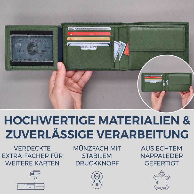 Geldbörse mit RFID-Schutz und 13 Kartenfächer