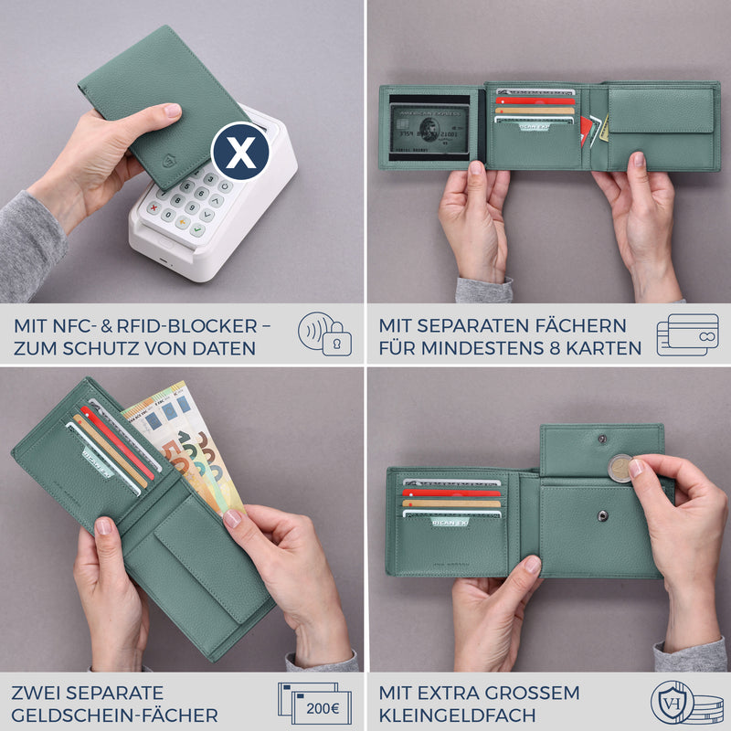 Geldbörse mit RFID-Schutz und 13 Kartenfächer