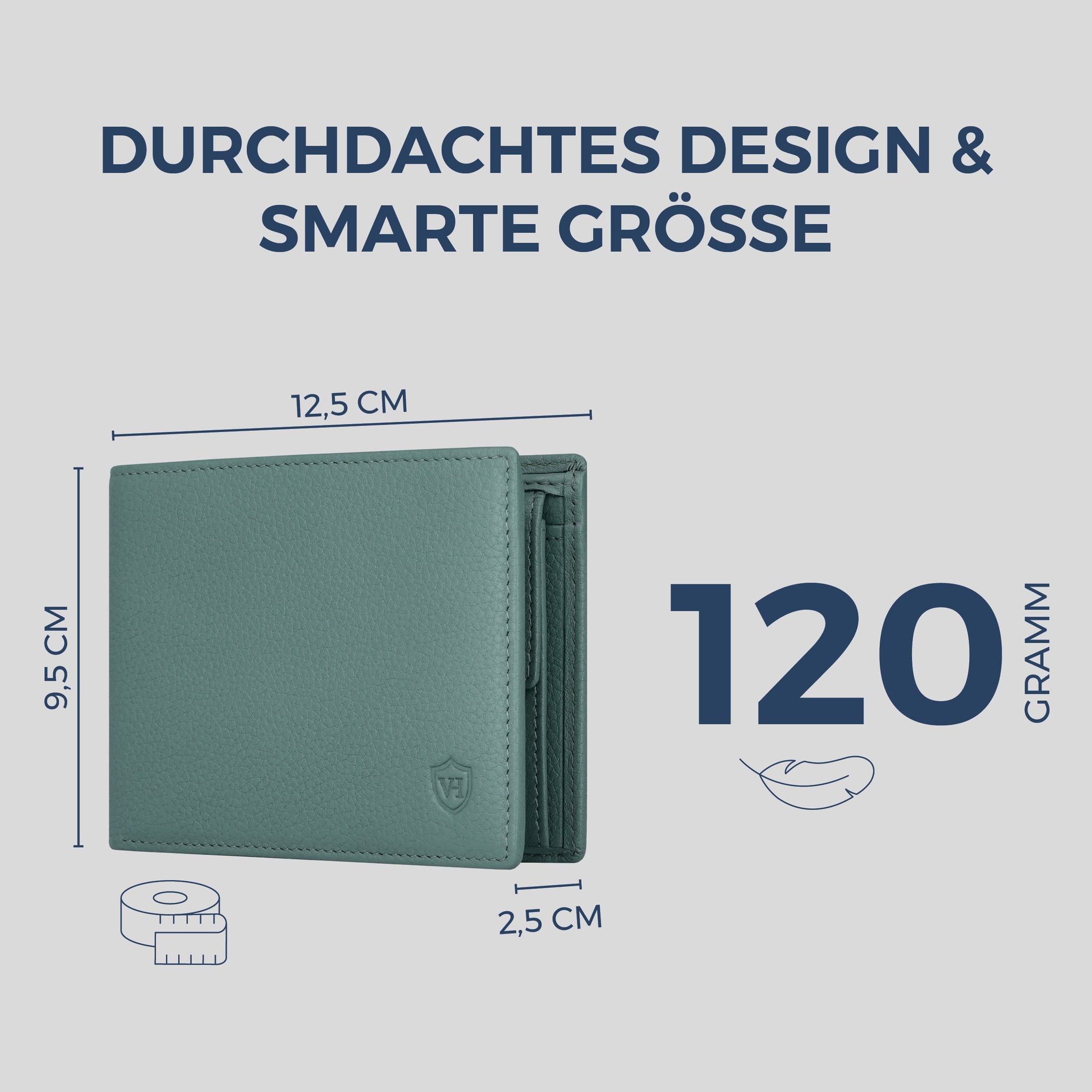 Geldbörse mit RFID-Schutz & 13 Kartenfächer (Genarbt)