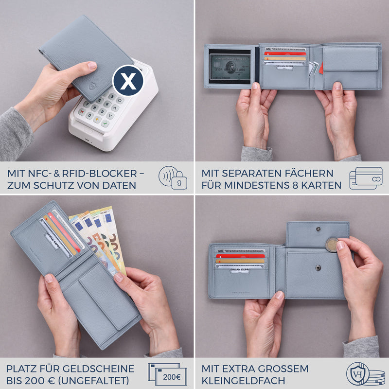 Geldbörse mit RFID-Schutz und 13 Kartenfächer