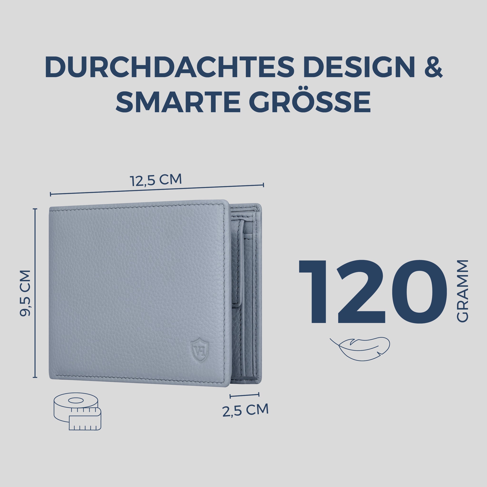 Geldbörse mit RFID-Schutz & 13 Kartenfächer (Genarbt)