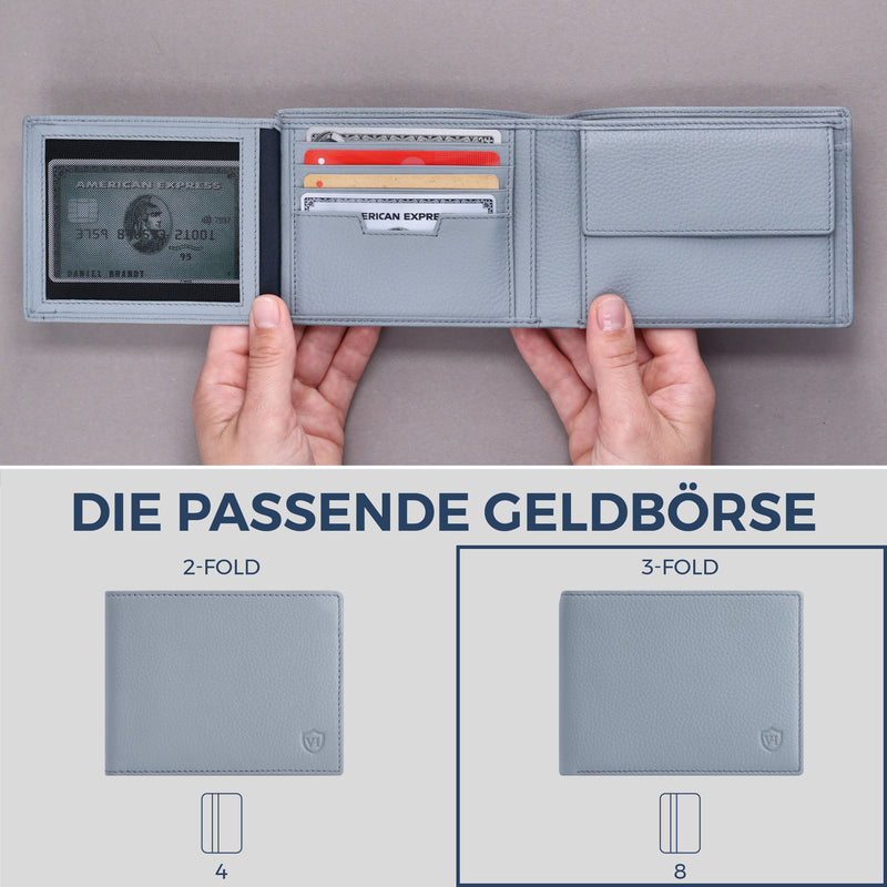 Geldbörse mit RFID-Schutz und 13 Kartenfächer