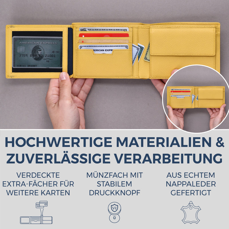 Geldbörse mit RFID-Schutz und 13 Kartenfächer