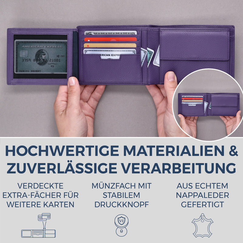 Geldbörse mit RFID-Schutz und 13 Kartenfächer