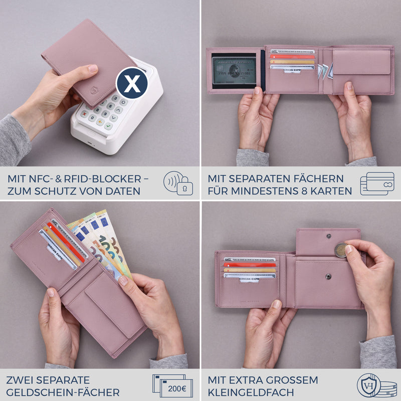 Geldbörse mit RFID-Schutz und 13 Kartenfächer