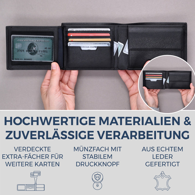 Geldbörse mit RFID-Schutz und 13 Kartenfächer