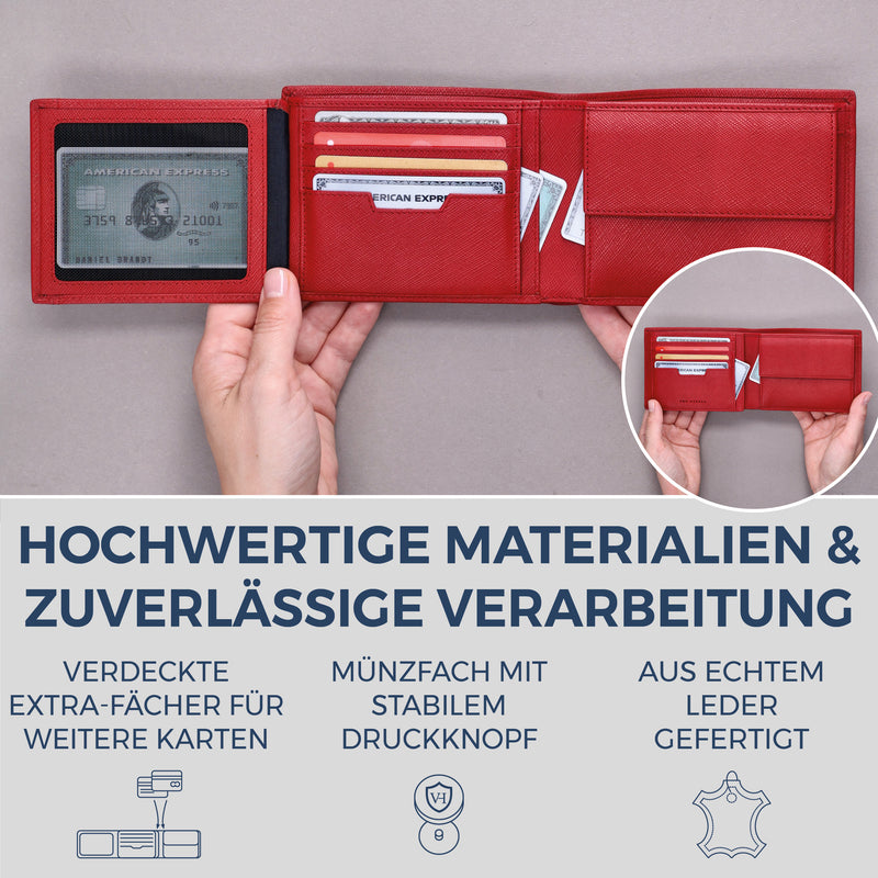Geldbörse mit RFID-Schutz und 13 Kartenfächer