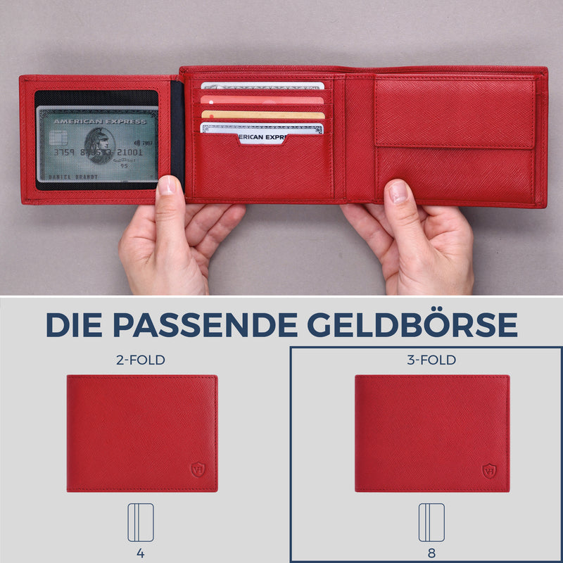 Geldbörse mit RFID-Schutz und 13 Kartenfächer