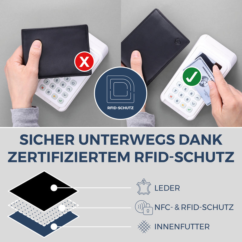 Geldbörse mit RFID-Schutz und 13 Kartenfächer