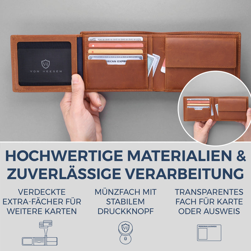 Geldbörse mit RFID-Schutz und 13 Kartenfächer