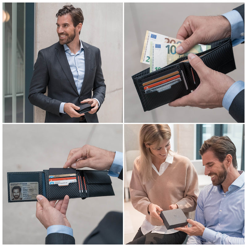 Geldbörse mit RFID-Schutz und 13 Kartenfächer
