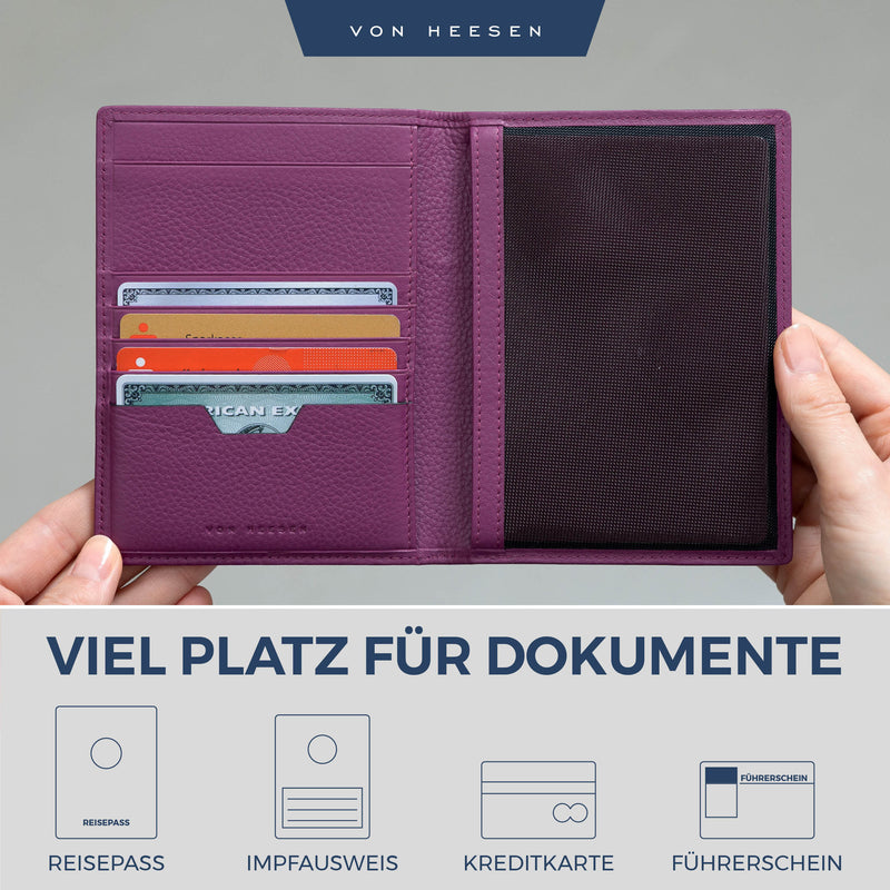 Reisepasshülle mit RFID-Schutz und 6 Kartenfächer