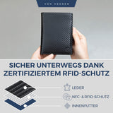 Reisepasshülle mit RFID-Schutz & 4 Kartenfächer (Carbon)