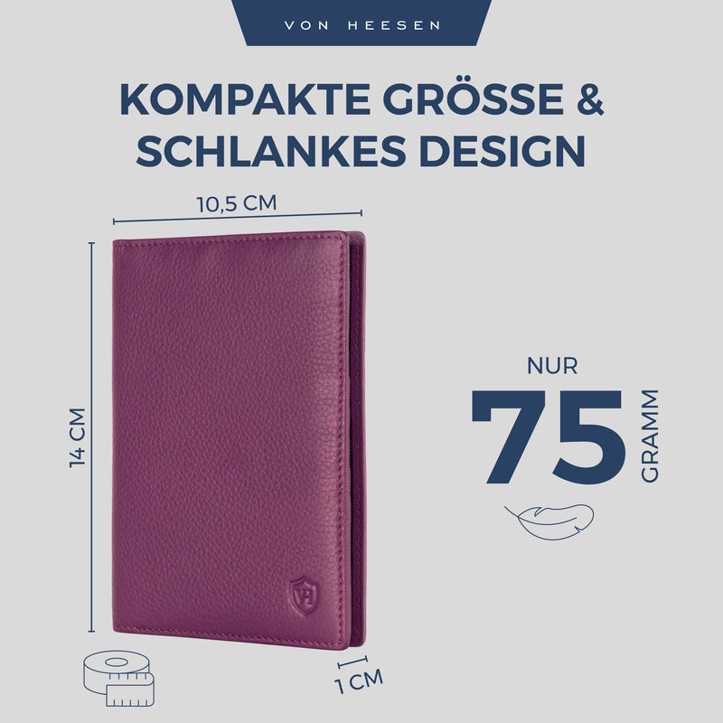 Reisepasshülle mit RFID-Schutz und 6 Kartenfächer