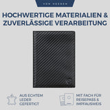 Reisepasshülle mit RFID-Schutz & 4 Kartenfächer (Carbon)