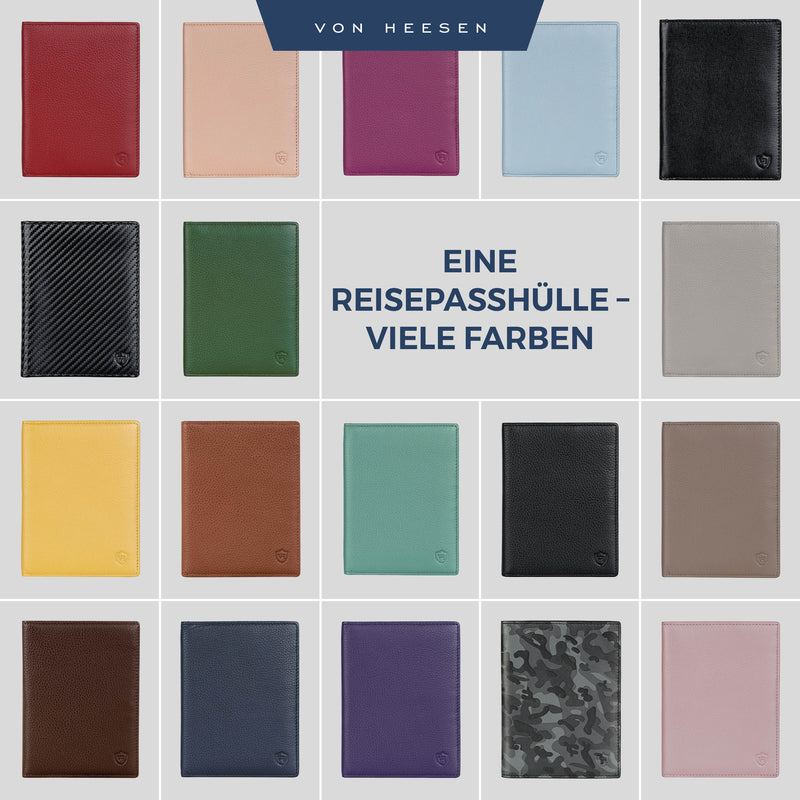 Reisepasshülle mit RFID-Schutz und 6 Kartenfächer