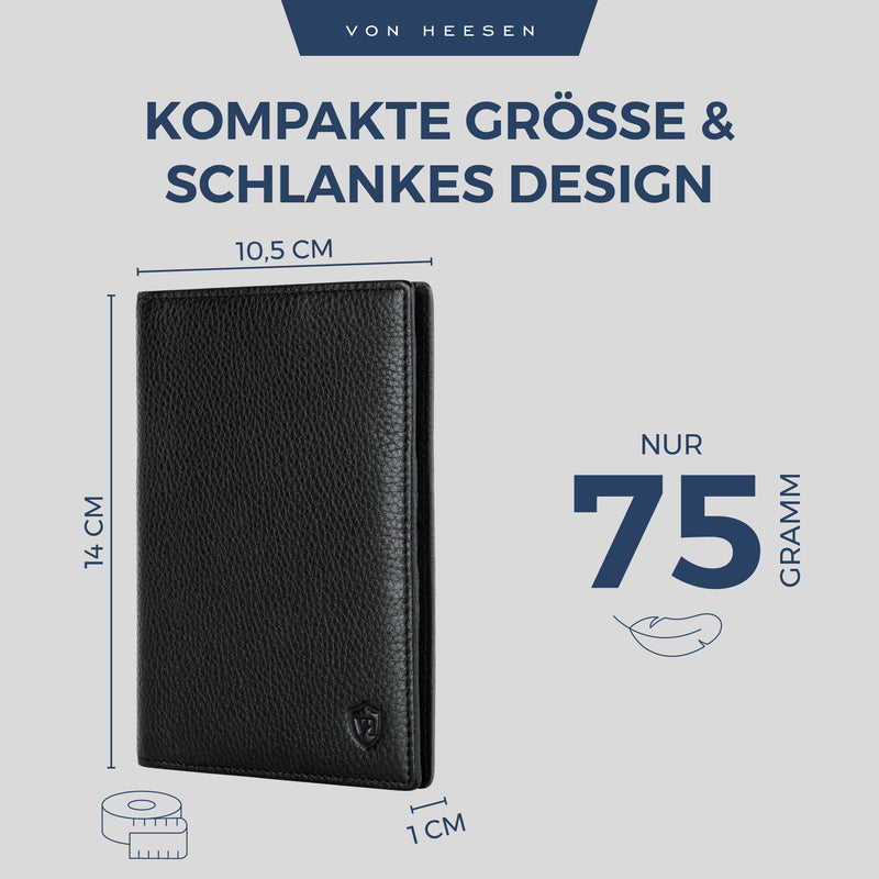 Reisepasshülle mit RFID-Schutz und 6 Kartenfächer