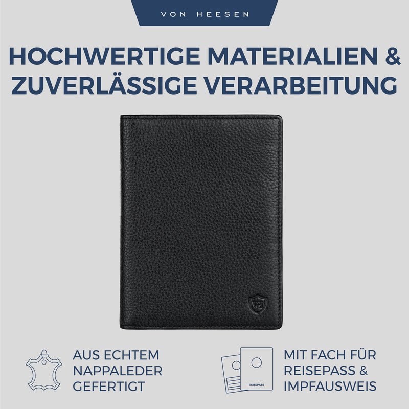 Reisepasshülle mit RFID-Schutz und 6 Kartenfächer