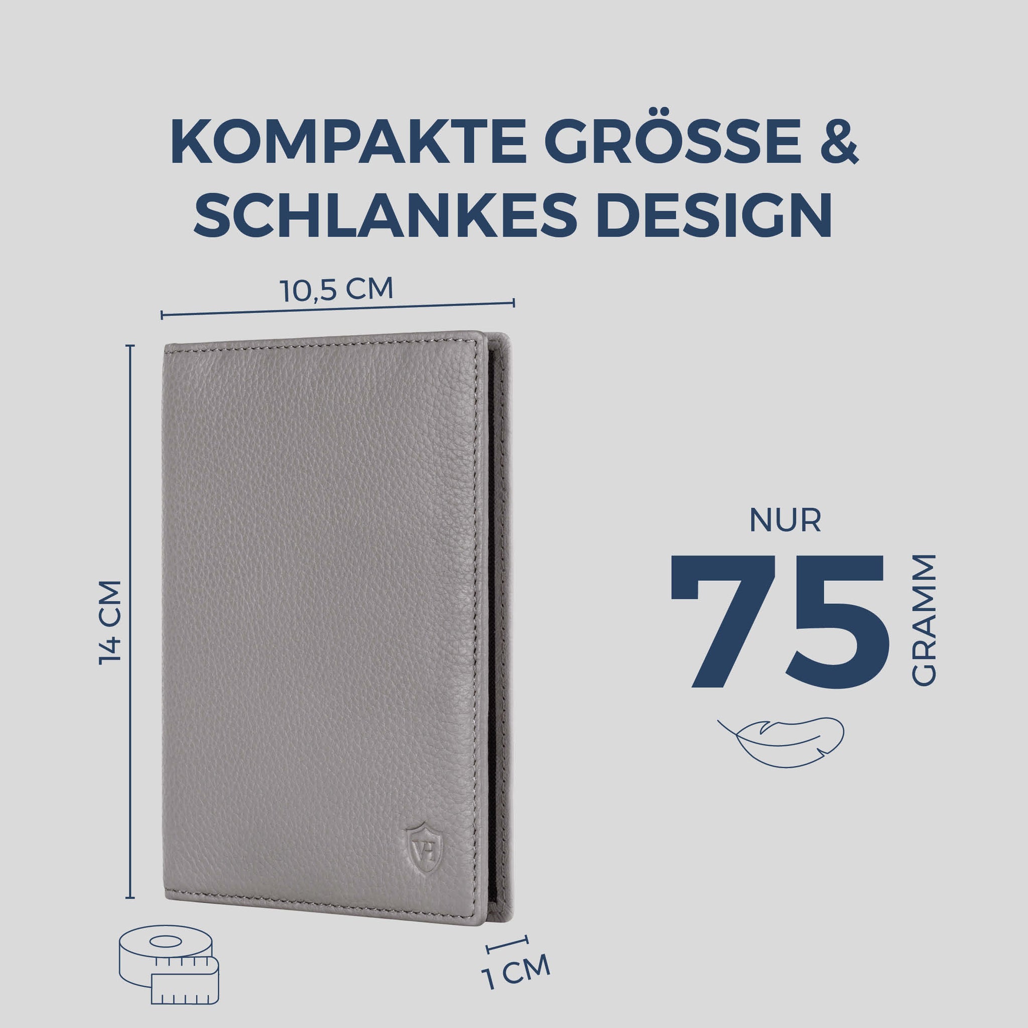 Reisepasshülle mit RFID-Schutz & 4 Kartenfächer (Genarbt)