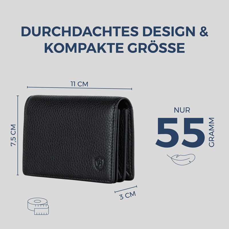 Visitenkartenetui mit RFID-Schutz & 4 Kartenfächer (Genarbt)
