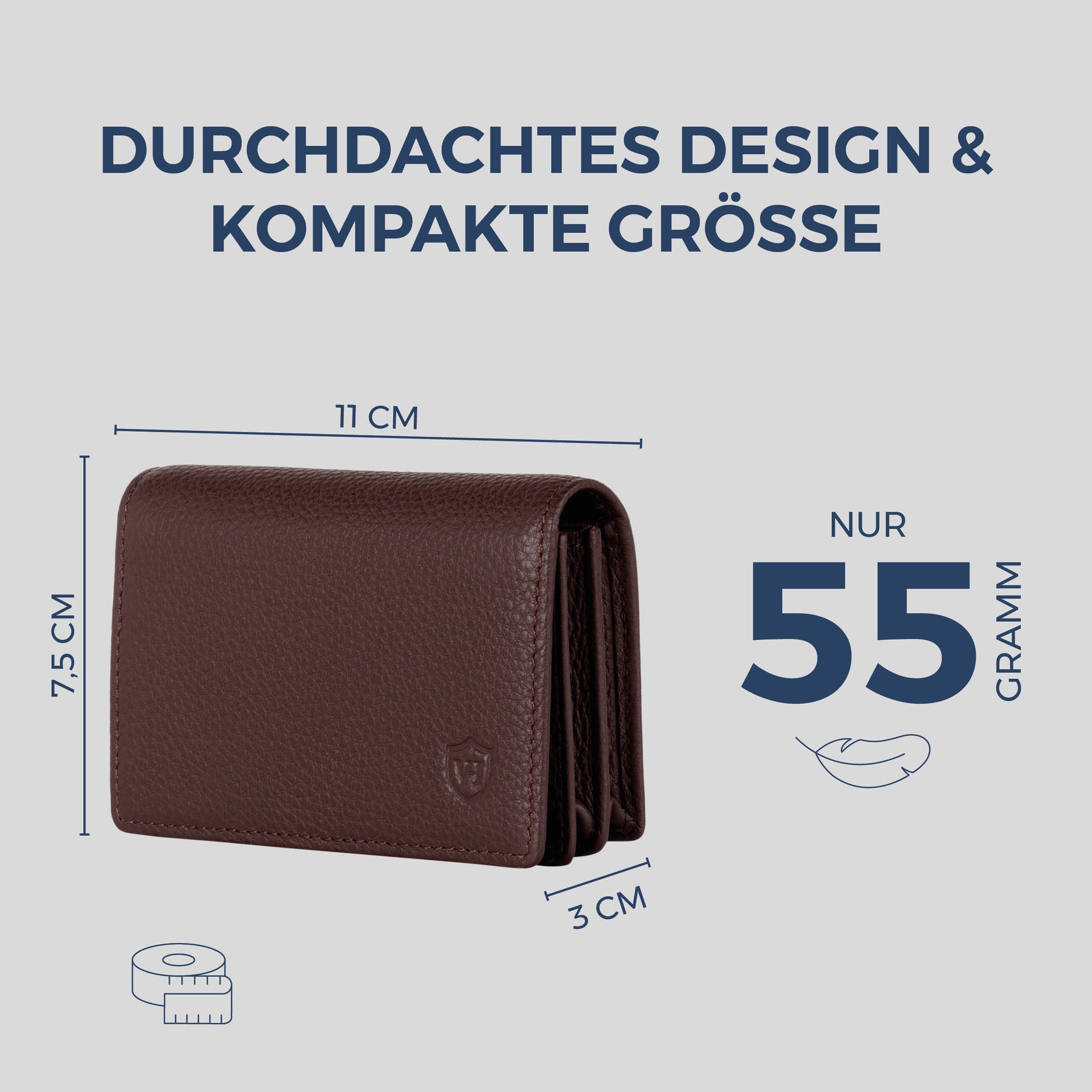 Visitenkartenetui mit RFID-Schutz & 4 Kartenfächer (Genarbt)