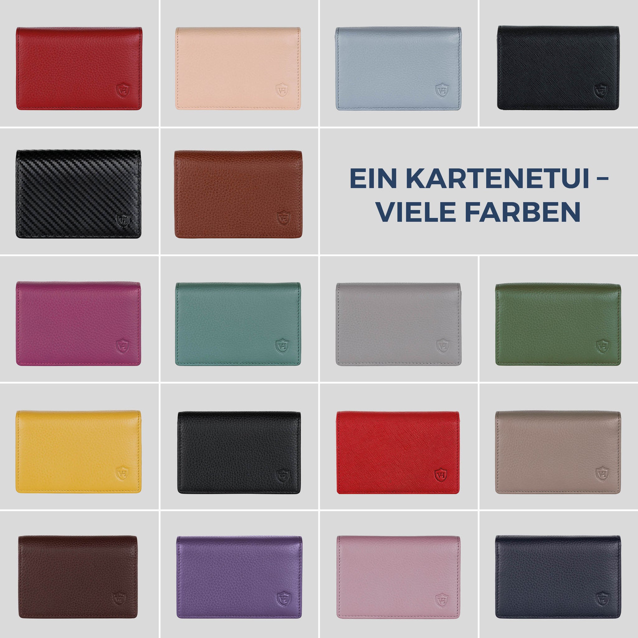 Visitenkartenetui mit RFID-Schutz & 4 Kartenfächer (Carbon)
