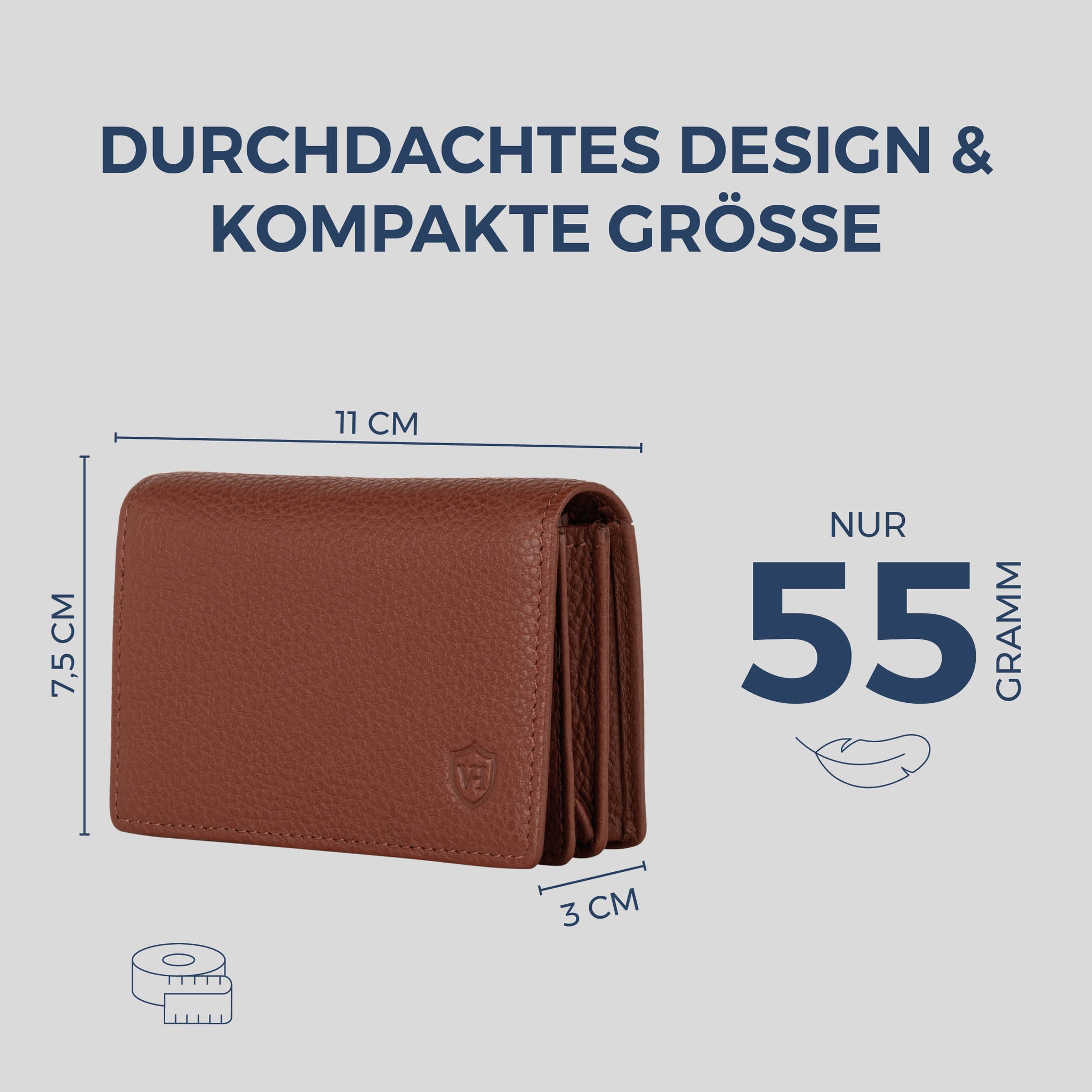 Visitenkartenetui mit RFID-Schutz & 4 Kartenfächer (Genarbt)