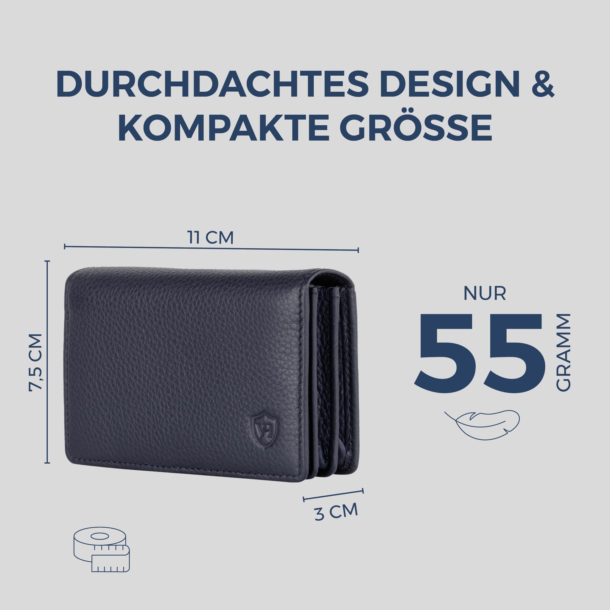 Visitenkartenetui mit RFID-Schutz & 4 Kartenfächer (Genarbt)