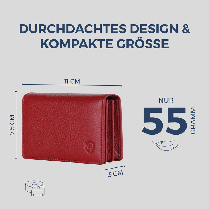 Visitenkartenetui mit RFID-Schutz & 4 Kartenfächer (Genarbt)