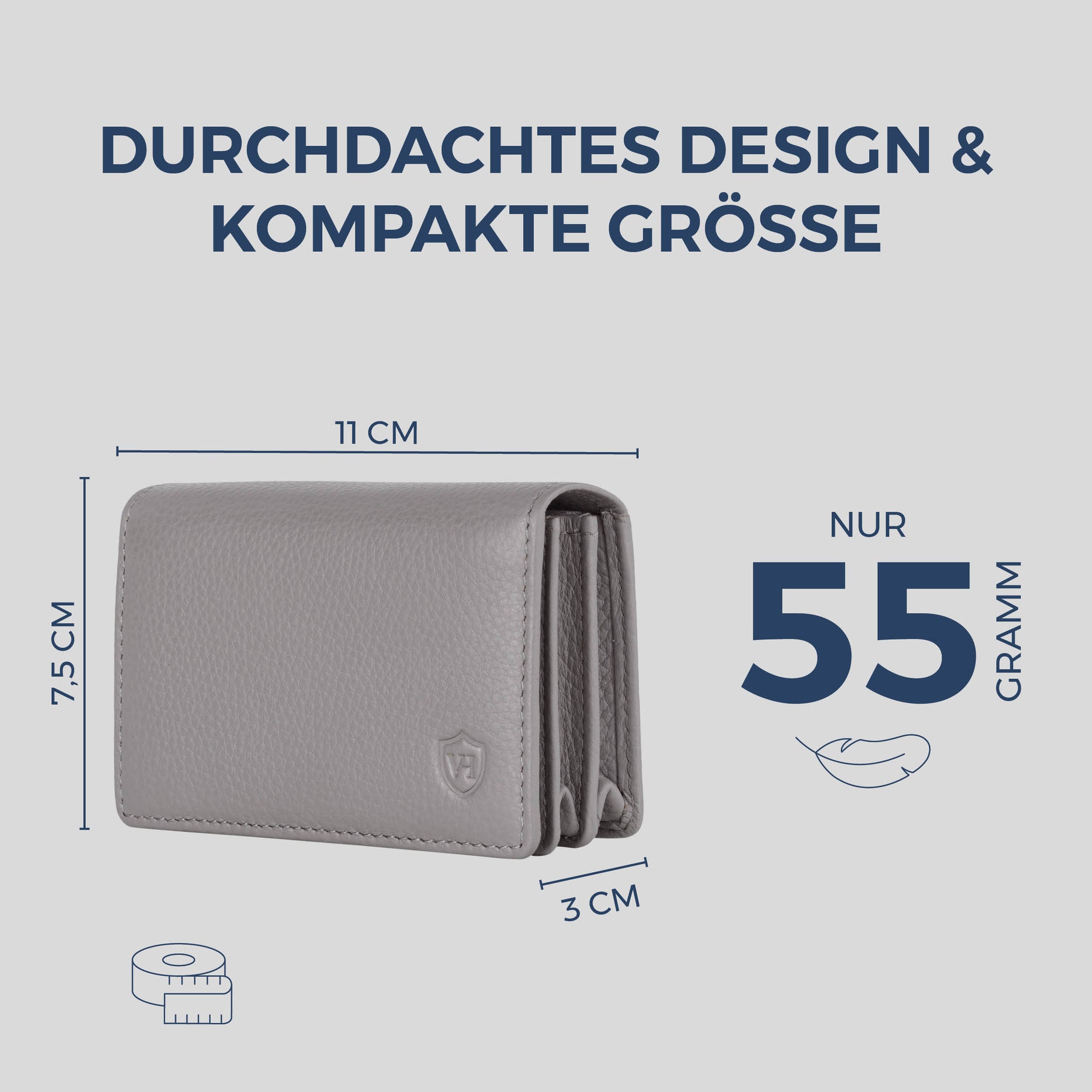 Visitenkartenetui mit RFID-Schutz & 4 Kartenfächer (Genarbt)