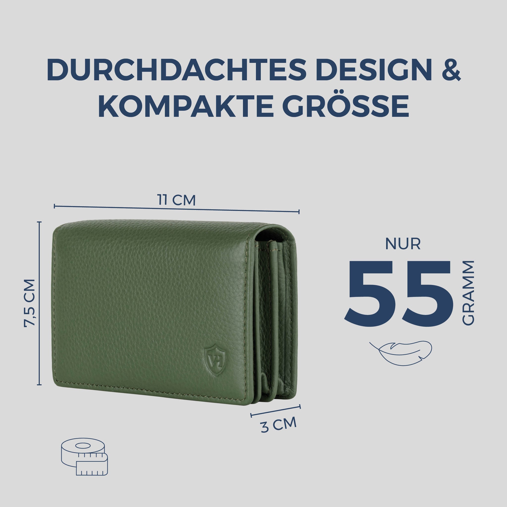 Visitenkartenetui mit RFID-Schutz & 4 Kartenfächer (Genarbt)