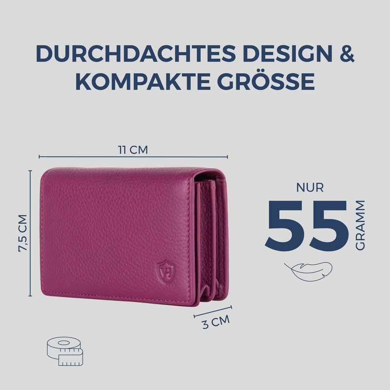 Visitenkartenetui mit RFID-Schutz & 4 Kartenfächer (Genarbt)