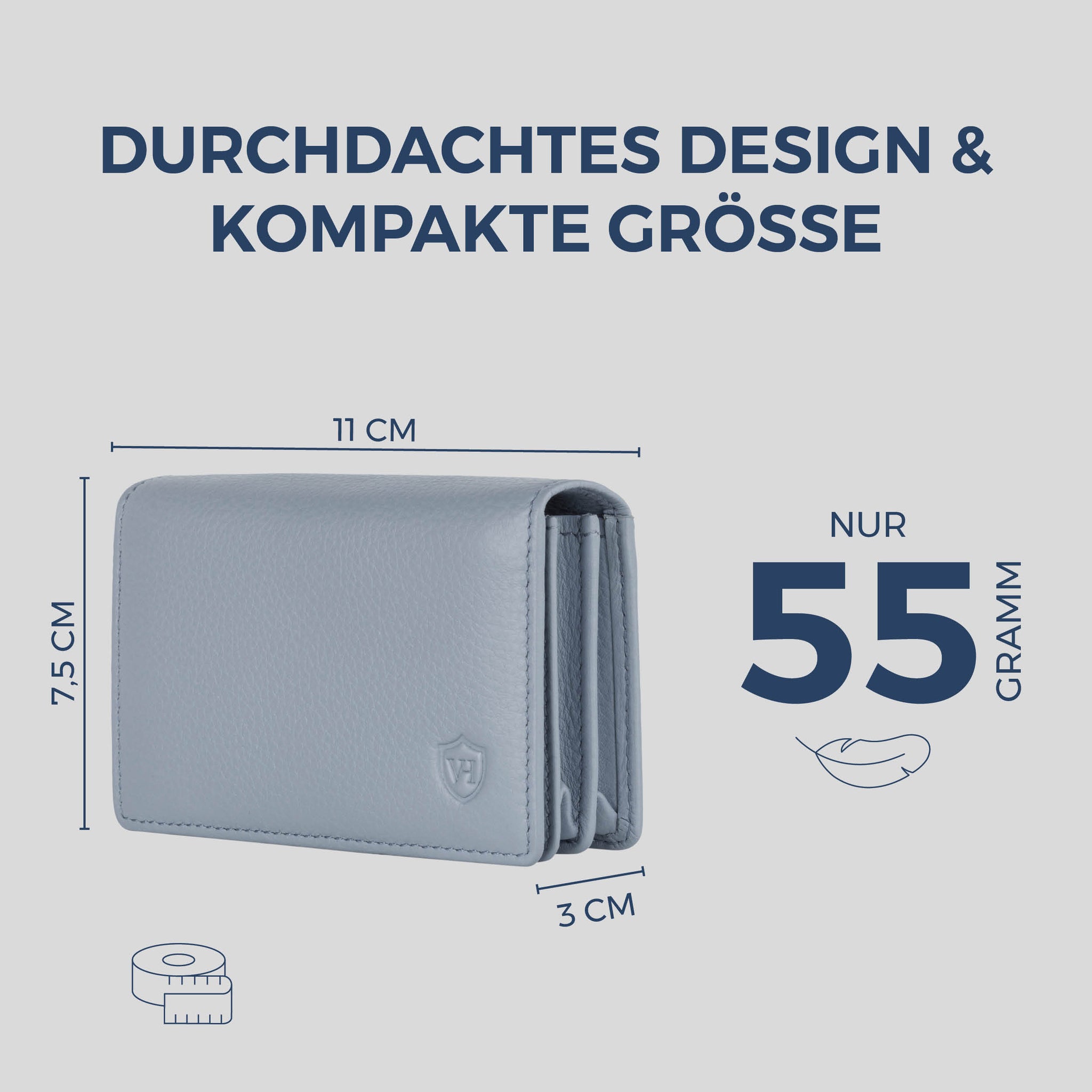 Visitenkartenetui mit RFID-Schutz & 4 Kartenfächer (Genarbt)