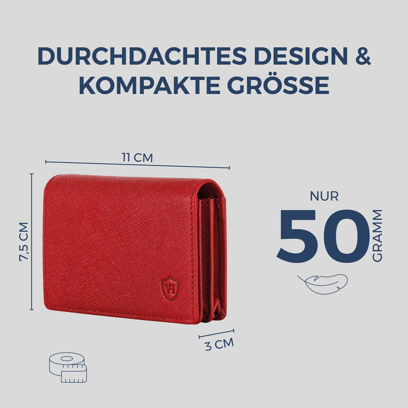 Visitenkartenetui mit RFID-Schutz & 4 Kartenfächer (Saffiano)