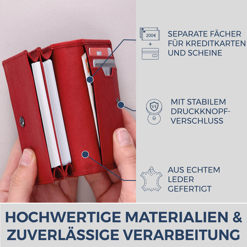 Visitenkartenetui mit RFID-Schutz & 4 Kartenfächer (Saffiano)