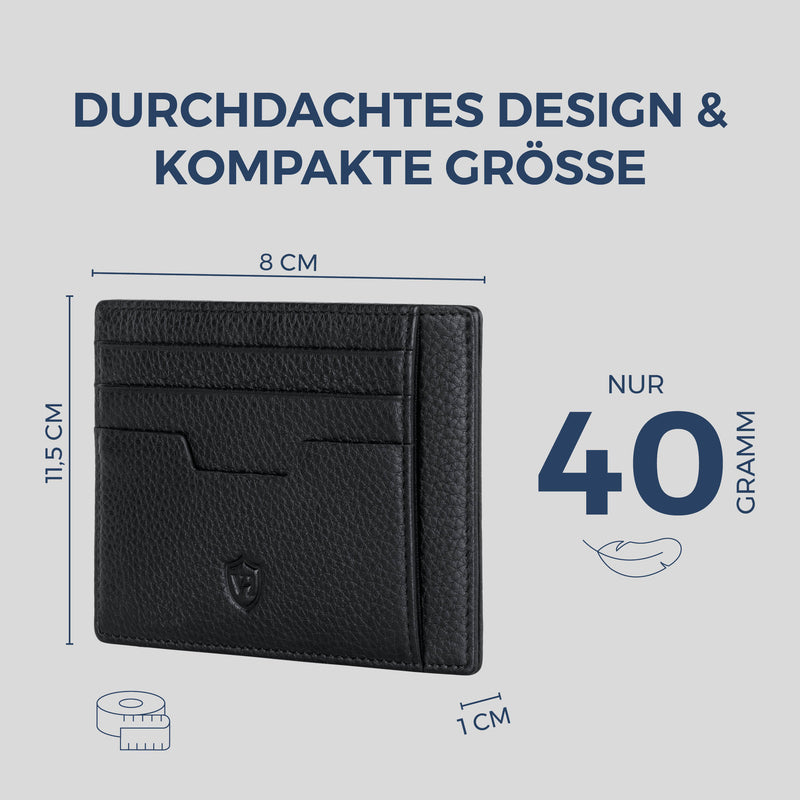 Kartenetui mit RFID-Schutz & 8 Kartenfächer (Genarbt)