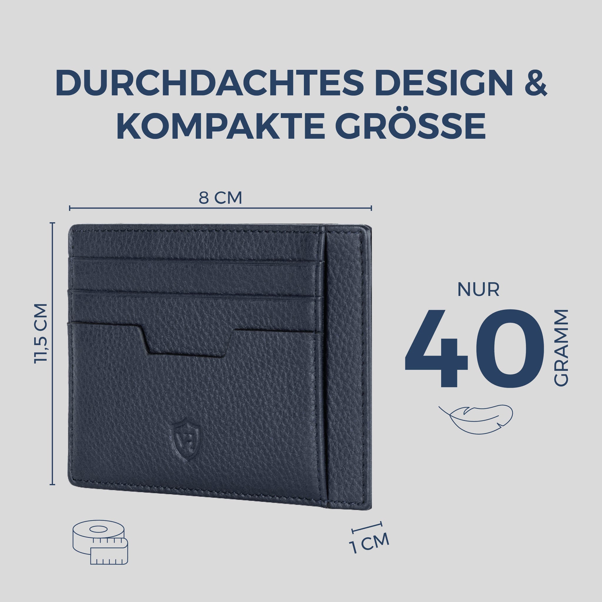 Kartenetui mit RFID-Schutz & 8 Kartenfächer (Genarbt)
