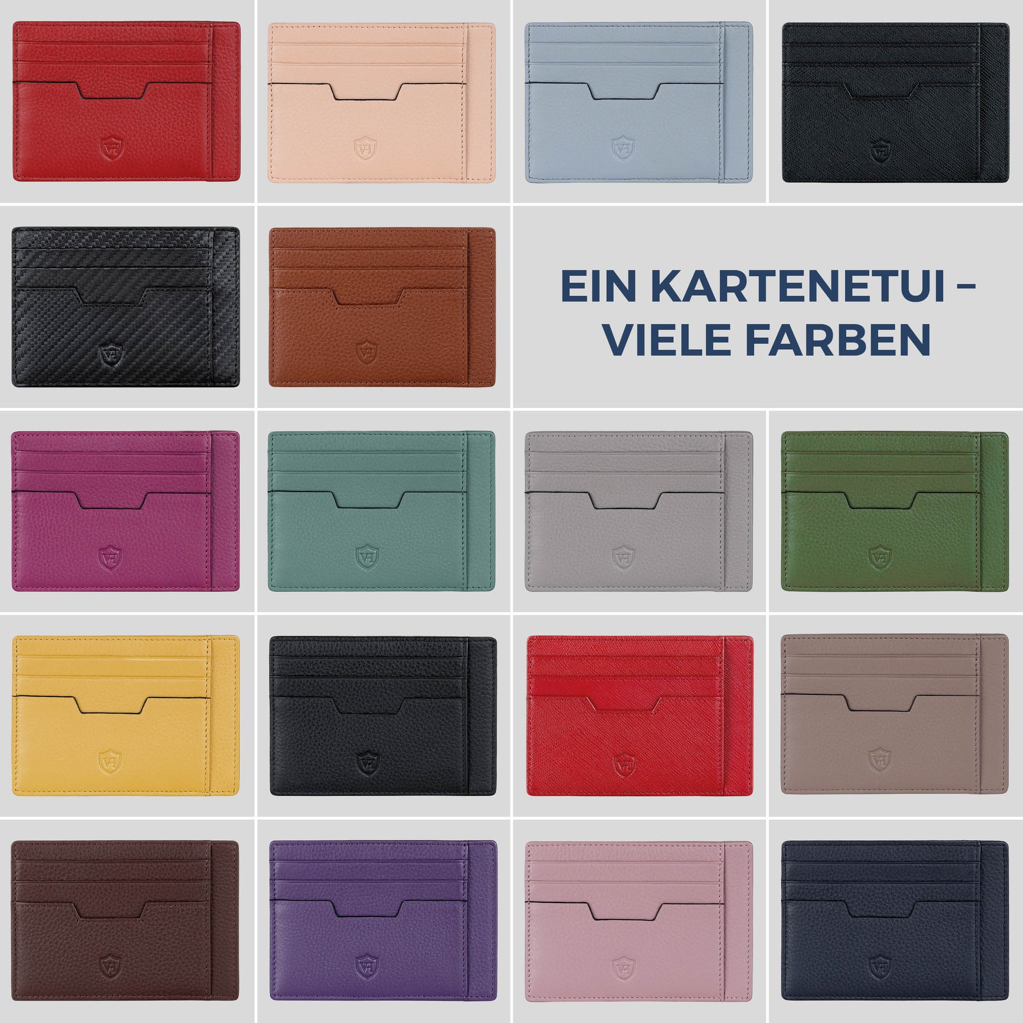 Kartenetui mit RFID-Schutz & 8 Kartenfächer (Genarbt)