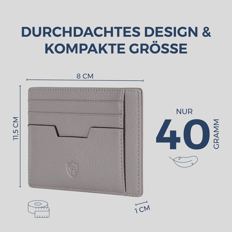 Kartenetui mit RFID-Schutz & 8 Kartenfächer (Genarbt)
