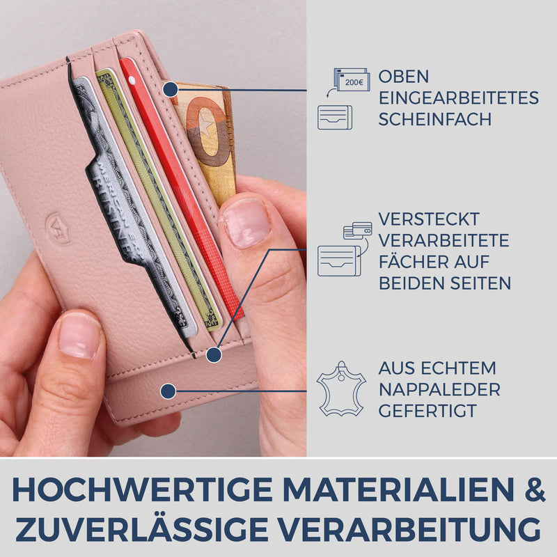 Kartenetui mit RFID-Schutz & 8 Kartenfächer (Genarbt)