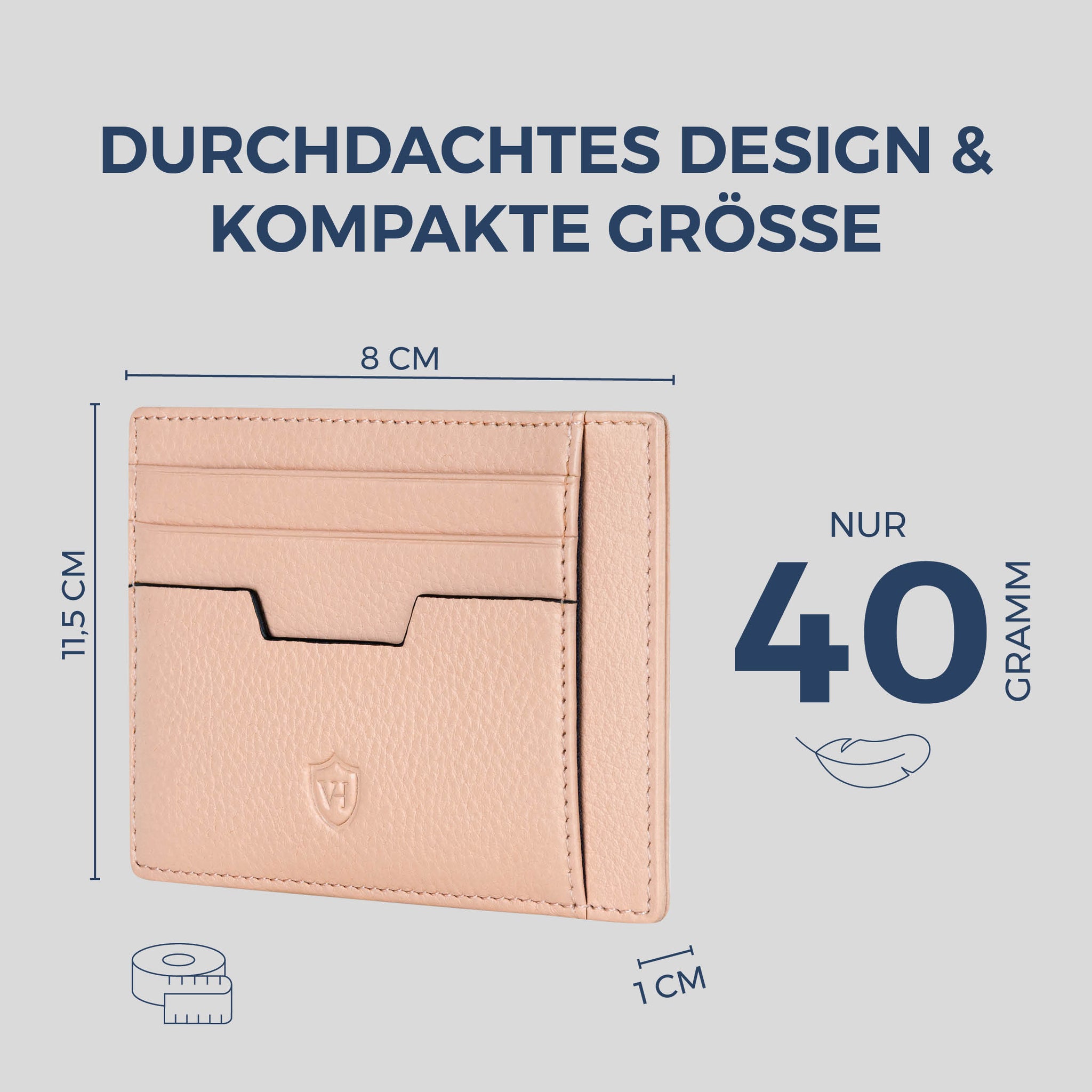 Kartenetui mit RFID-Schutz & 8 Kartenfächer (Genarbt)