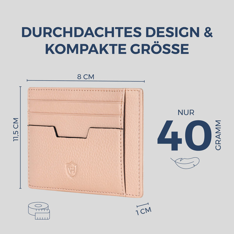 Kartenetui mit RFID-Schutz & 8 Kartenfächer (Genarbt)