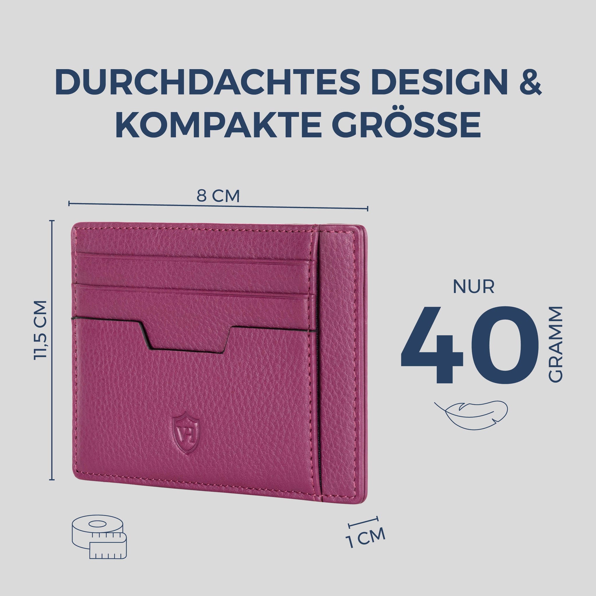 Kartenetui mit RFID-Schutz & 8 Kartenfächer (Genarbt)