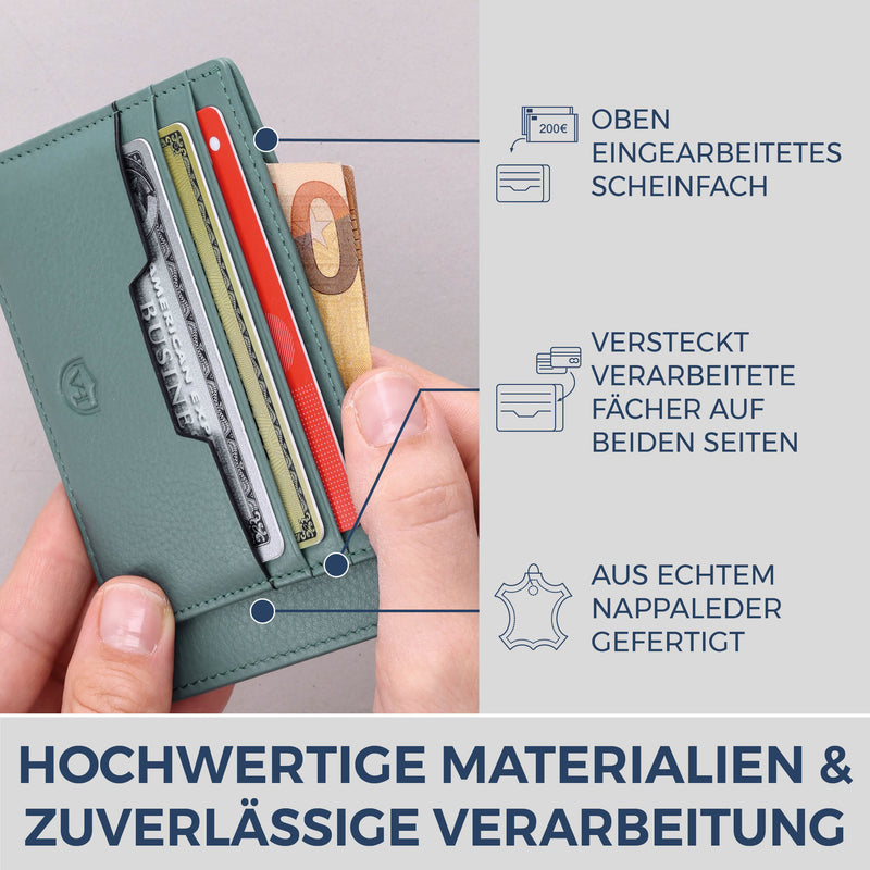 Kartenetui mit RFID-Schutz & 8 Kartenfächer (Genarbt)