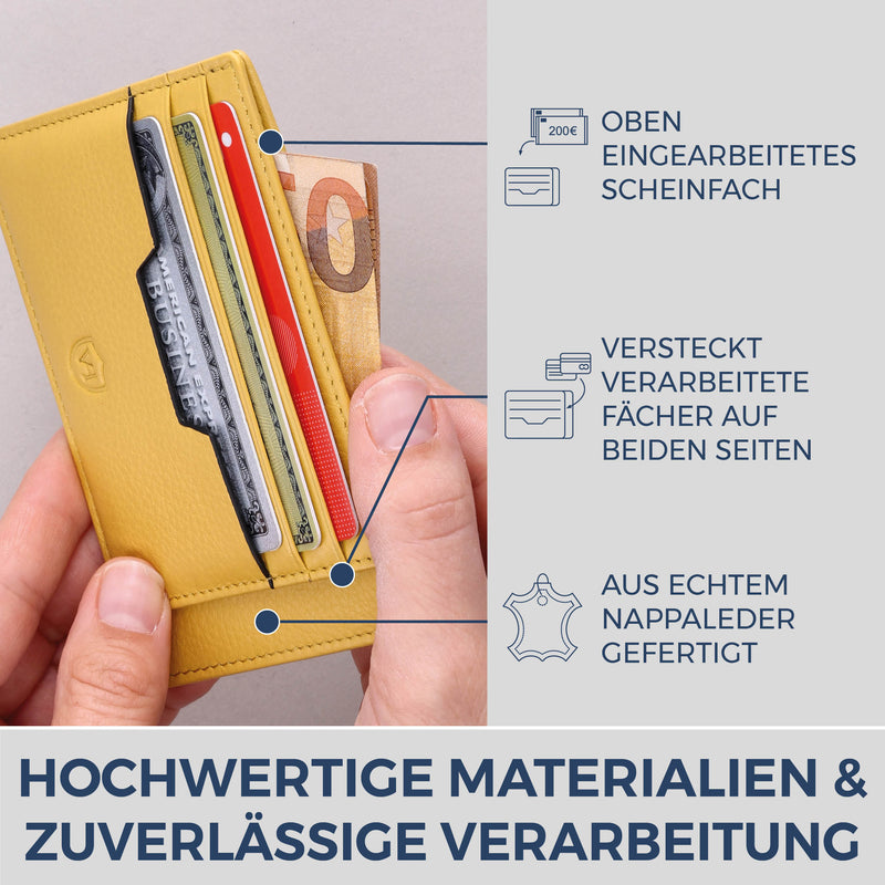 Kartenetui mit RFID-Schutz & 8 Kartenfächer (Genarbt)