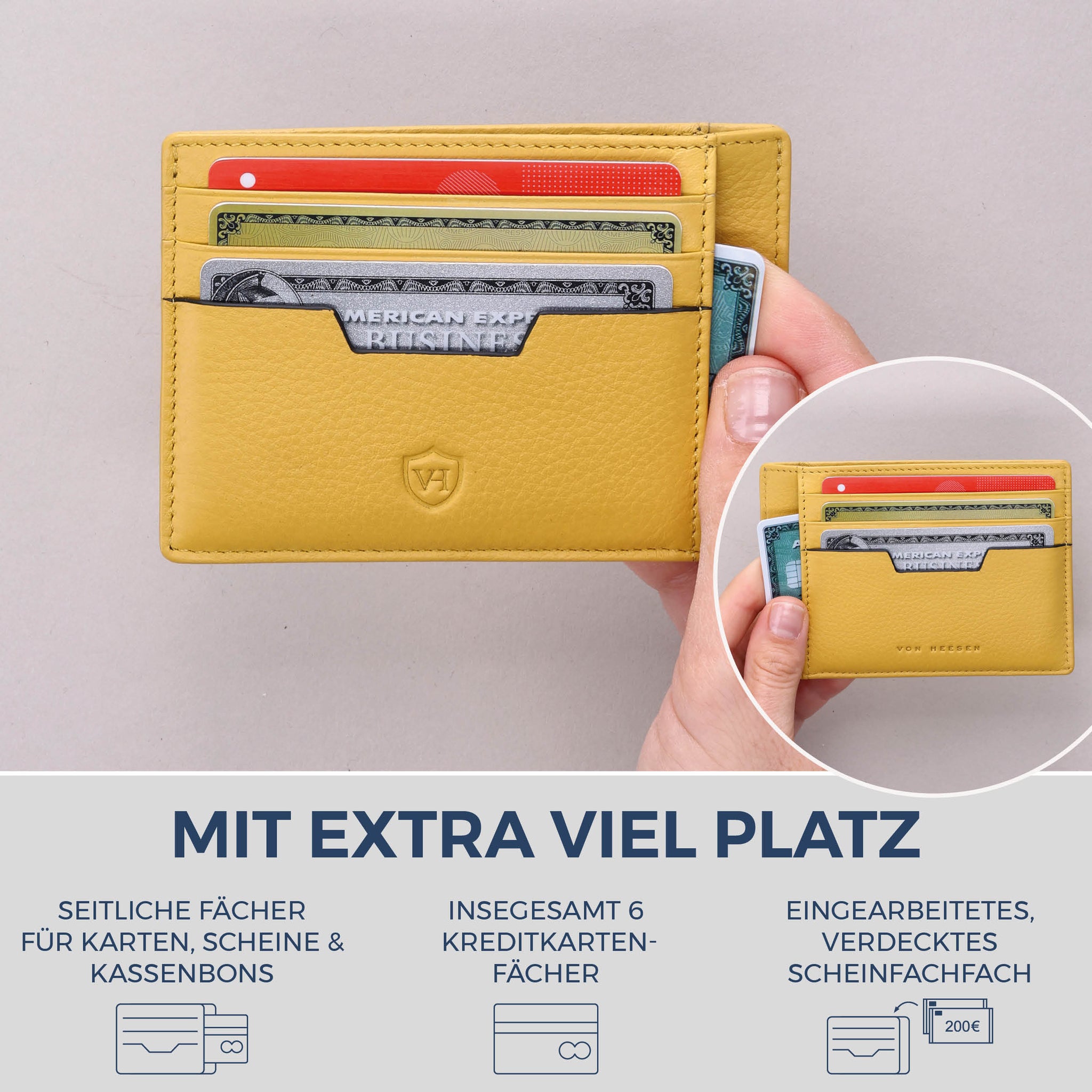 Kartenetui mit RFID-Schutz & 8 Kartenfächer (Genarbt)